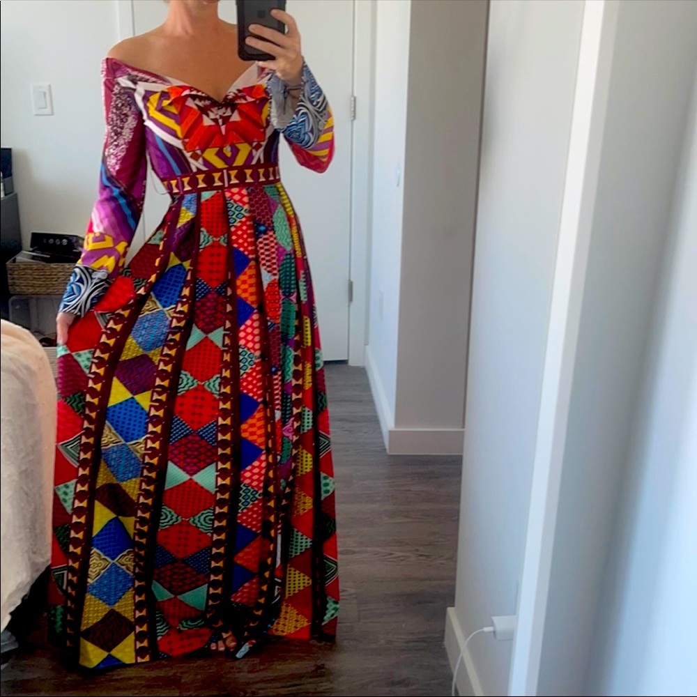L’atiste off shoulder tribal dress